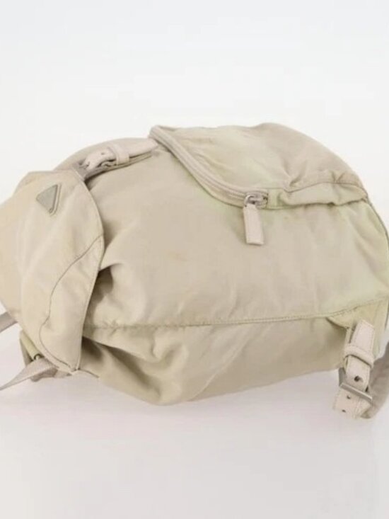 PRADA Backpack Nylon White Silver Auth bs33253 main image 7